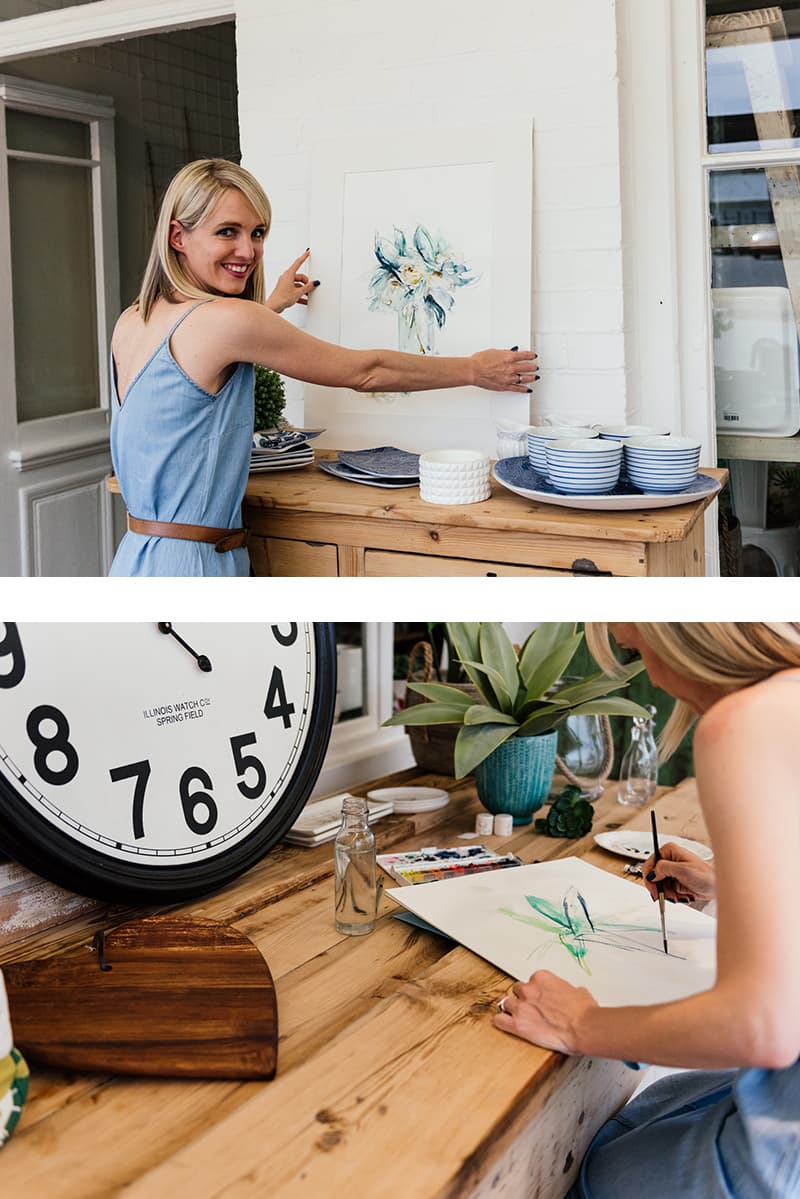 Lara Waldburger with her watercolours